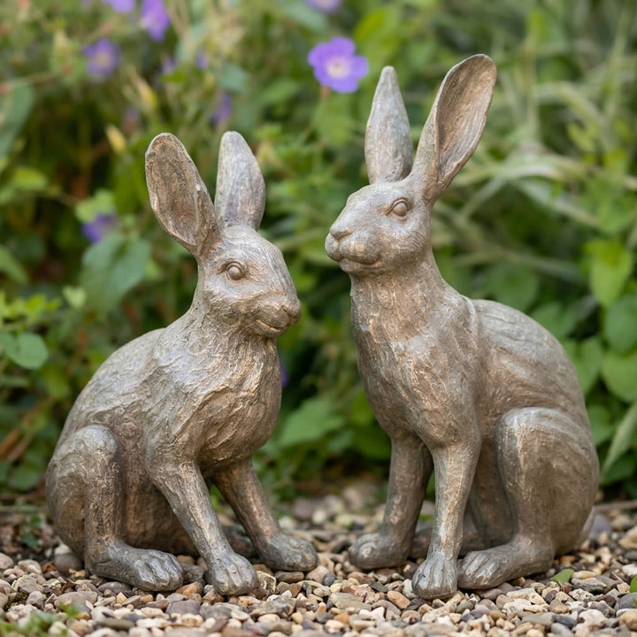 Henry & Harriet Hares | Garden Statue