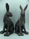 Large New Bronze March Hares Ornament Set - Backyard Bliss
