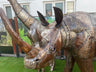 Life Size Metal Rhino Sculpture - Backyard Bliss