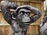 Set of 3 Monkey Set - Garden Ornament Set - Backyard Bliss