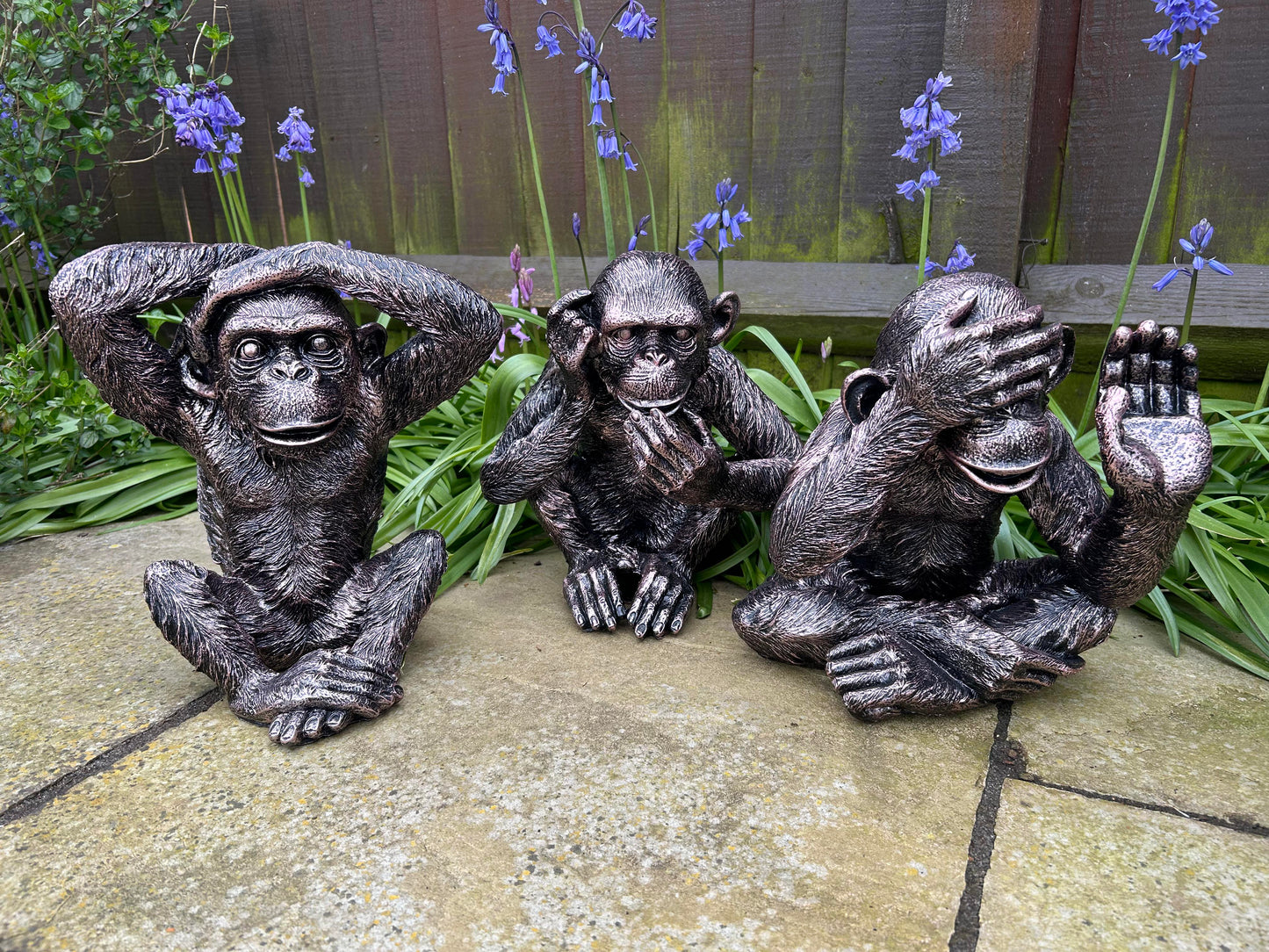 Set of 3 Monkey Set - Garden Ornament Set