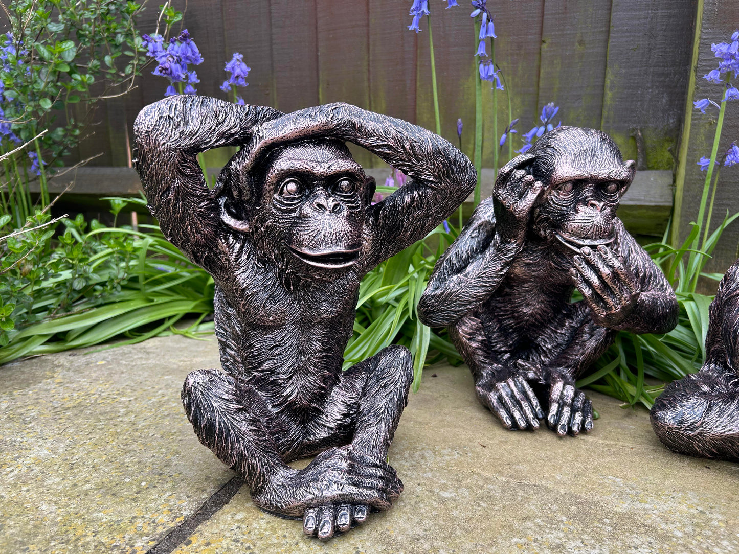 Set of 3 Monkey Set - Garden Ornament Set
