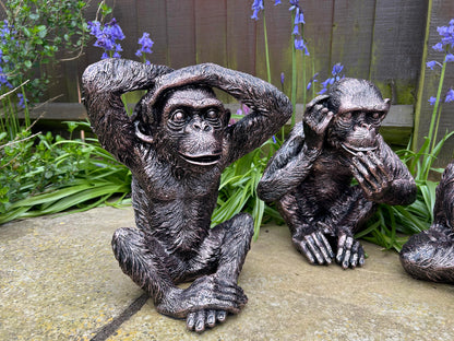 Set of 3 Monkey Set - Garden Ornament Set