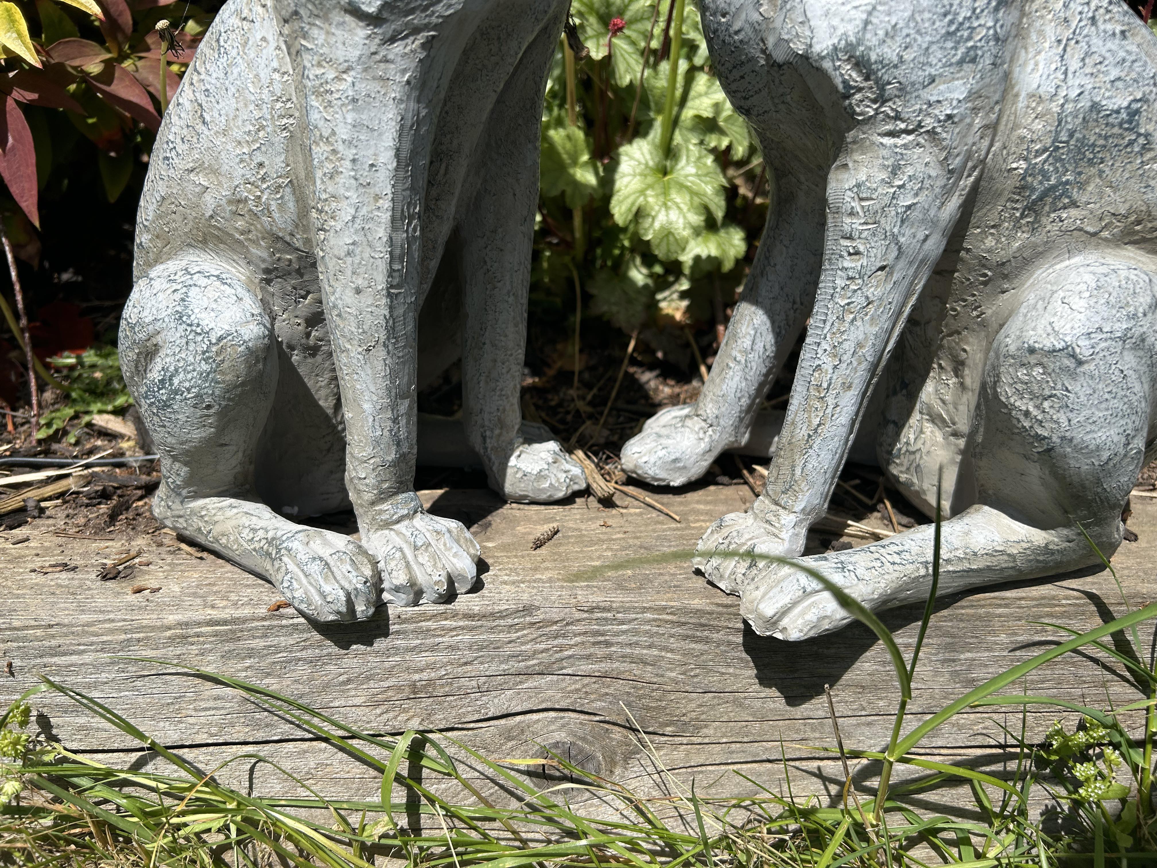 Large Verdigris Moongazing Hares Ornament Set