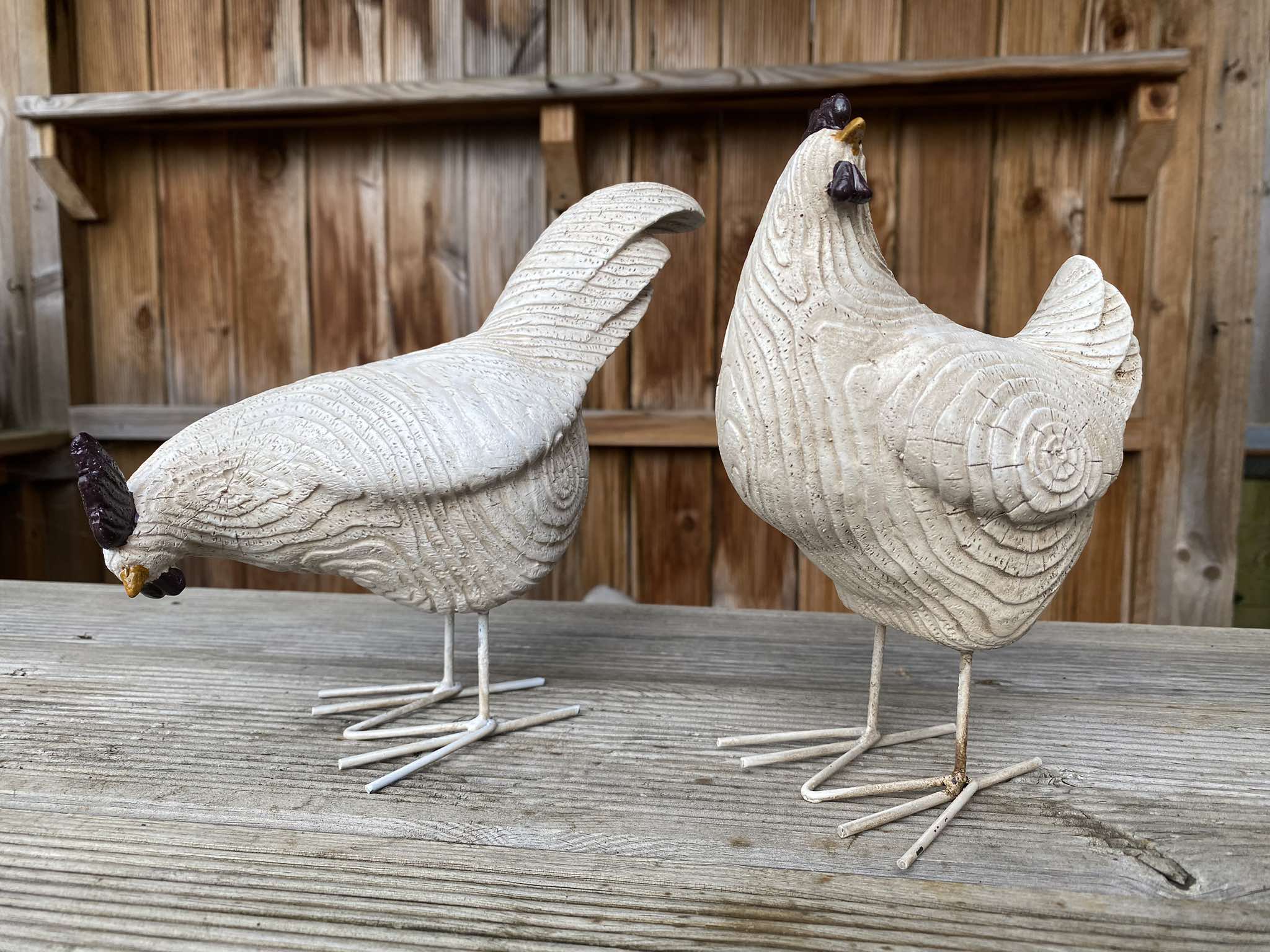 Rustic Roosters Garden Ornament Set