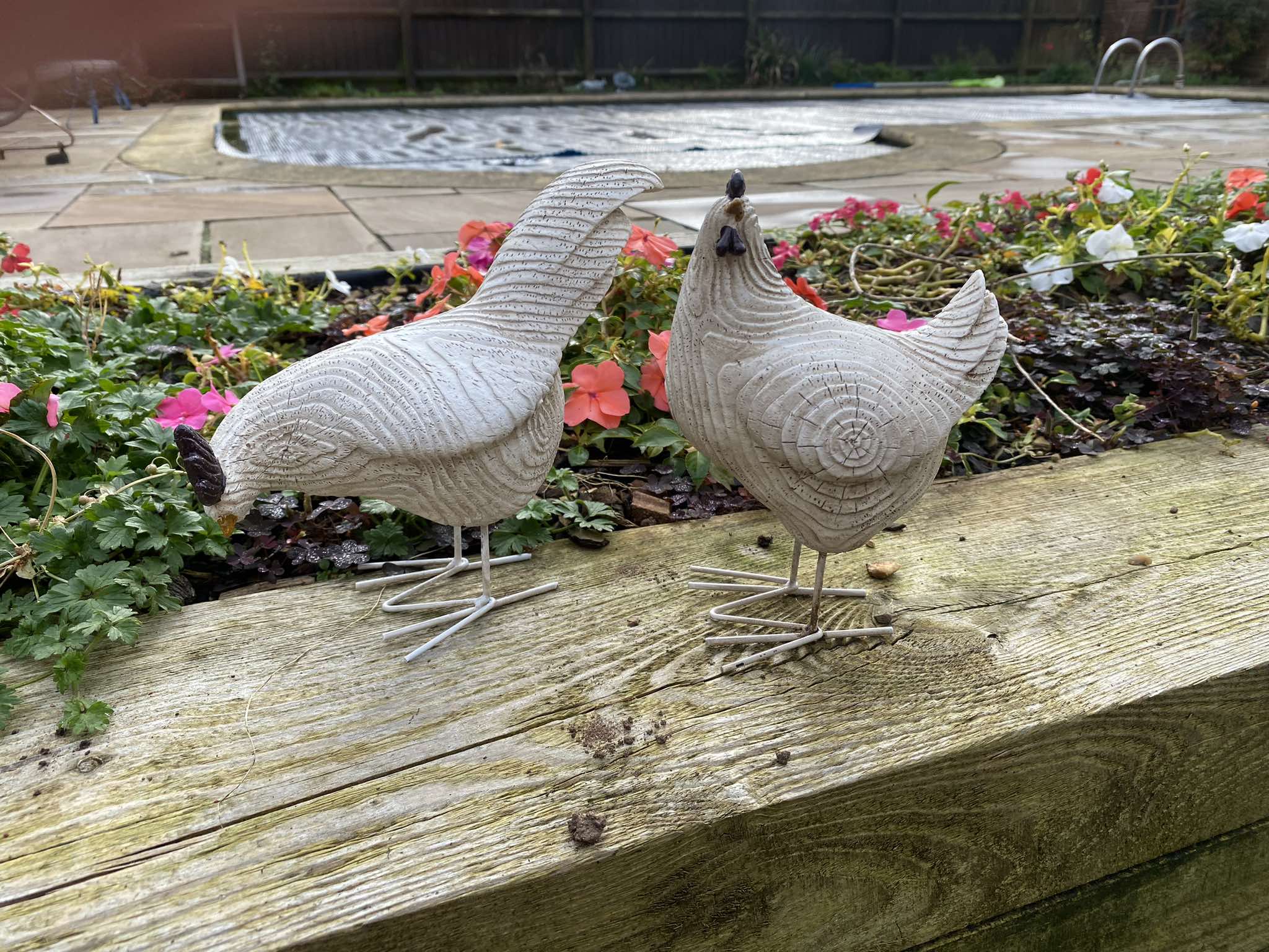 Rustic Roosters Garden Ornament Set