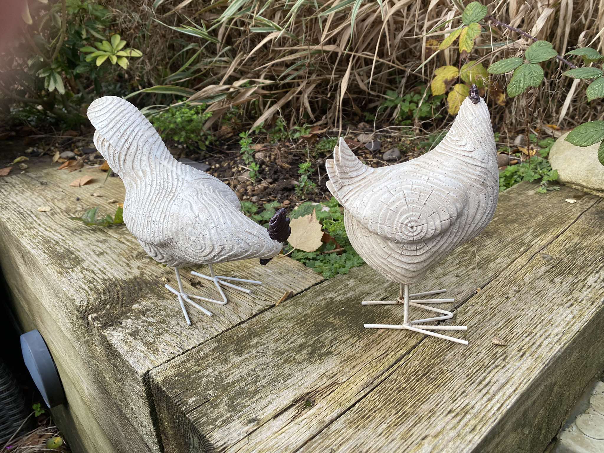 Rustic Roosters Garden Ornament Set