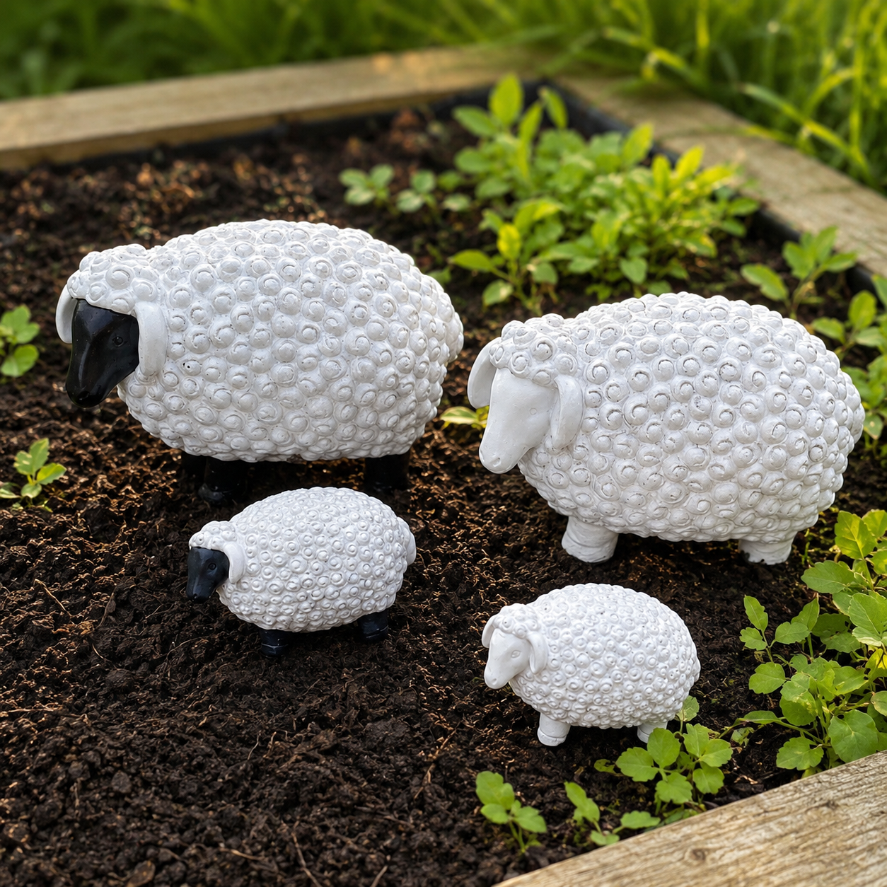 Chunky Sheep Garden Ornaments