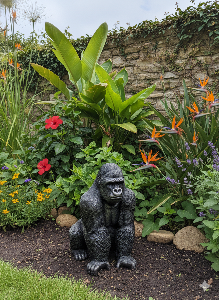 Bronze Finish Guardian Gorilla Garden Ornament