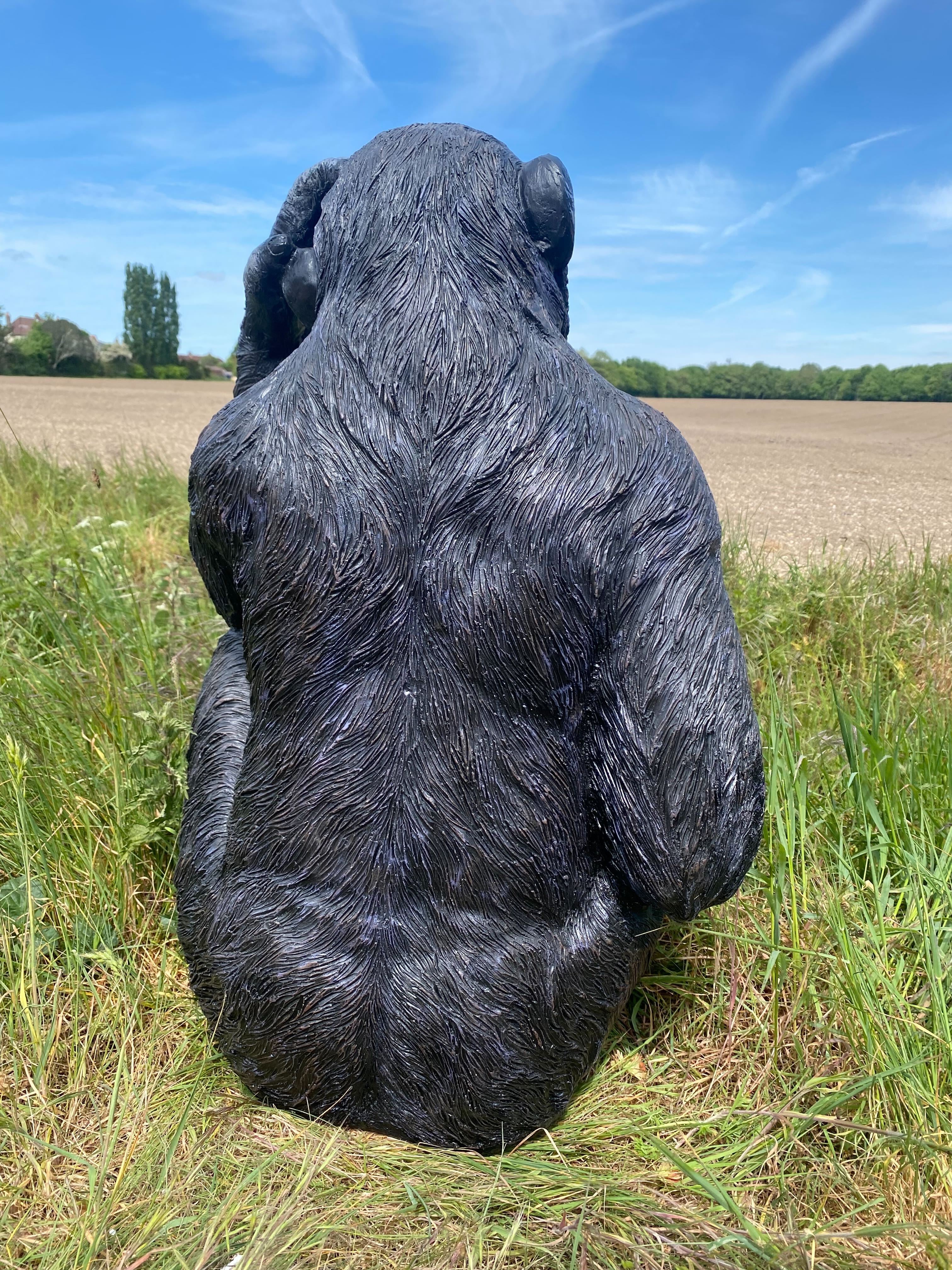 Life-Size Gorilla with Baby Garden Ornament