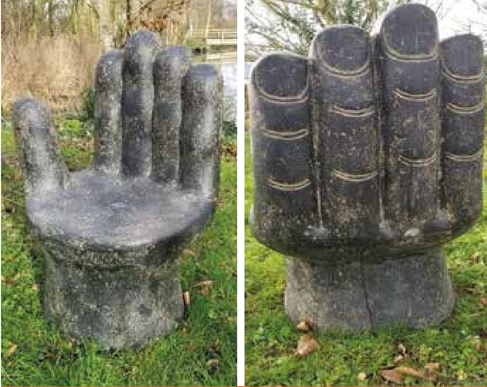 Cast Stone Hand Chairs - Set of 2