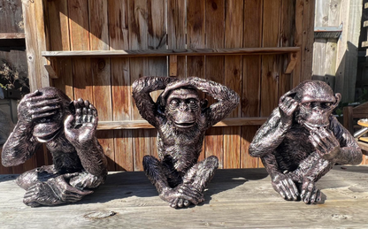 Set of 3 Monkey Set - Garden Ornament Set