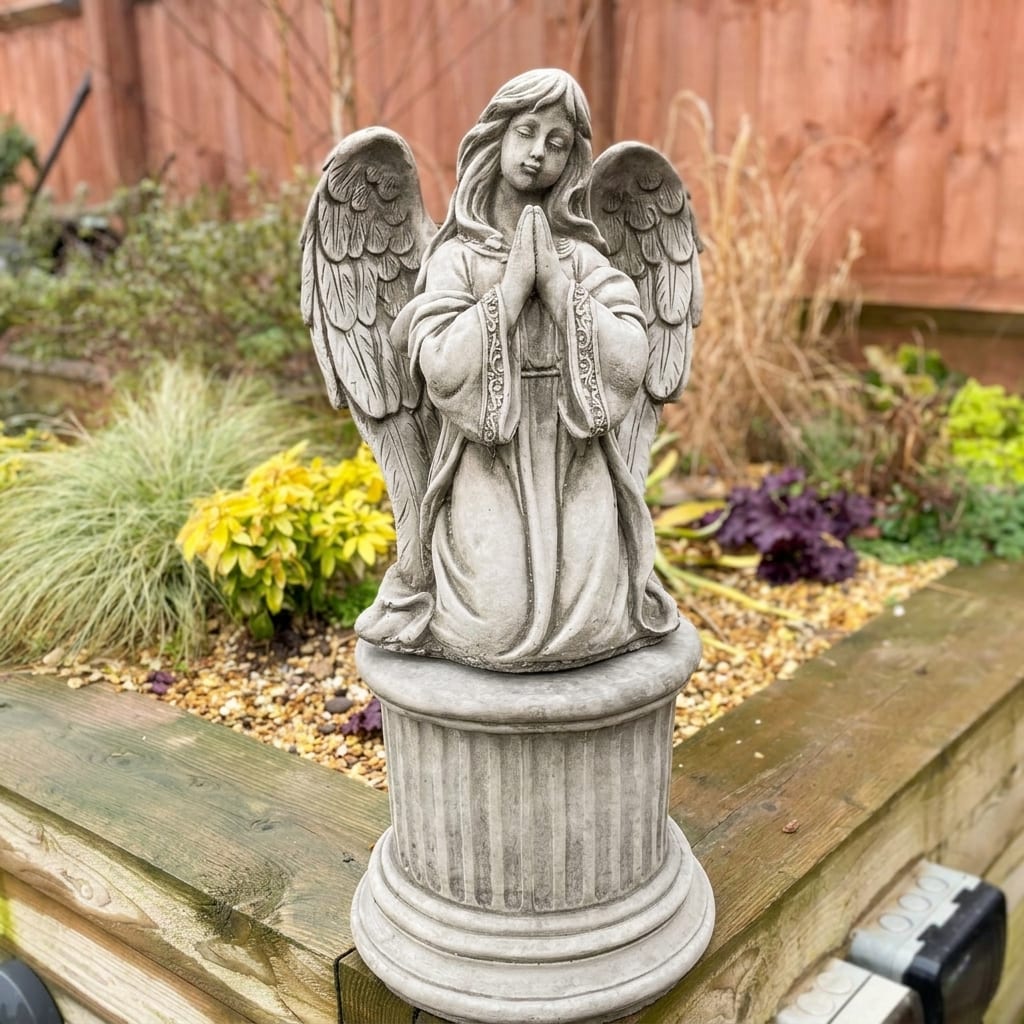 Angel on Plinth Garden Statue