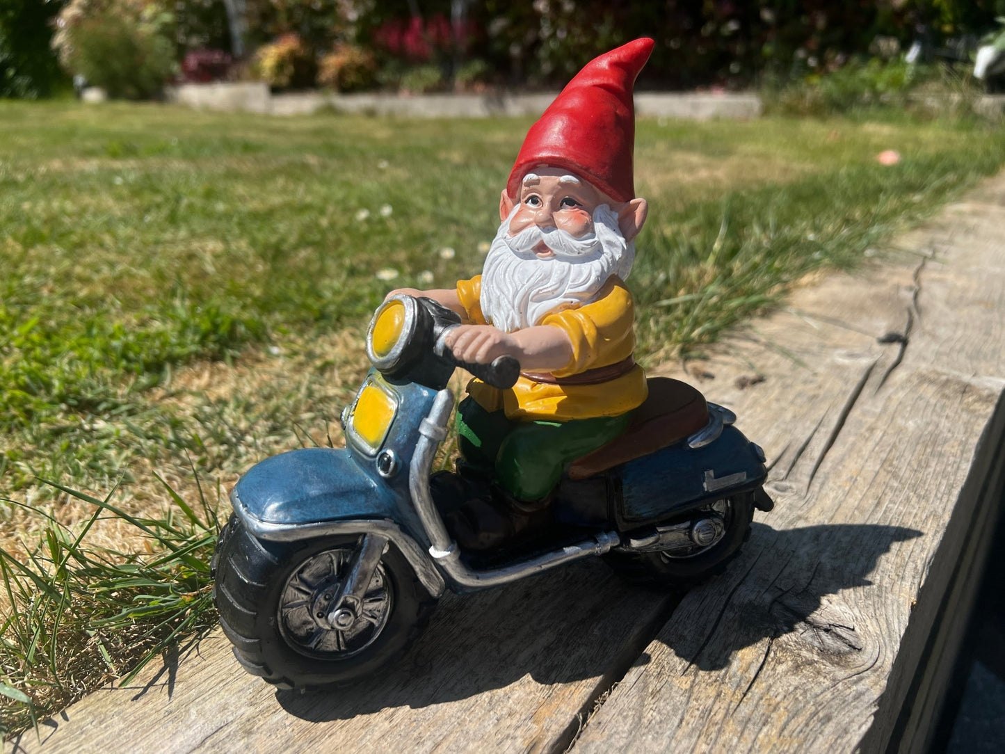 Biker Gnome Garden Ornament Pair - Backyard Bliss