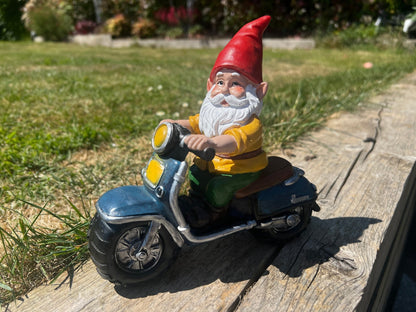 Biker Gnome Garden Ornament Pair - Backyard Bliss
