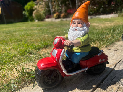 Biker Gnome Garden Ornament Pair - Backyard Bliss