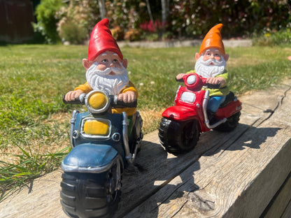 Biker Gnome Garden Ornament Pair - Backyard Bliss