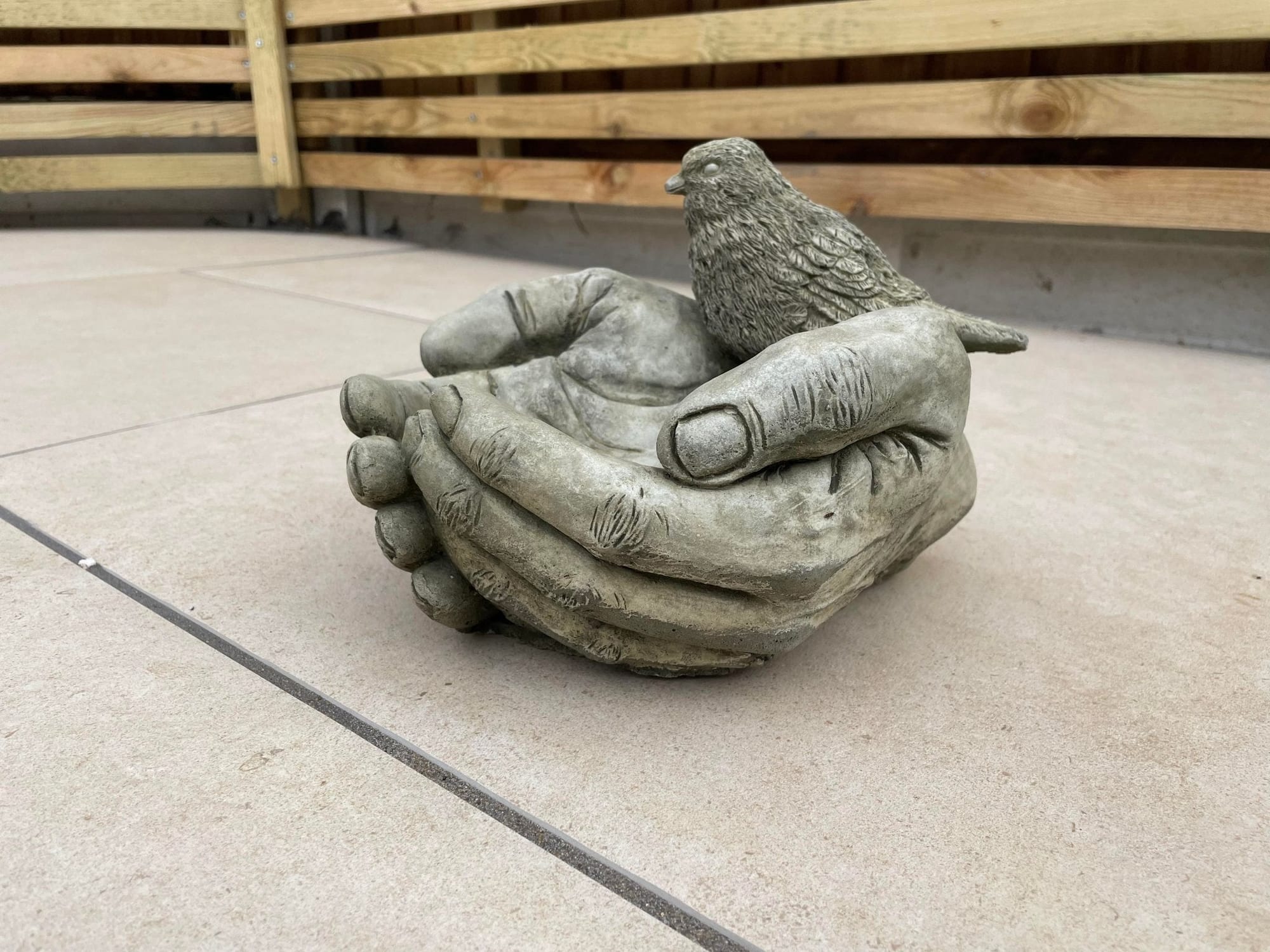 Bird in Hands Birdbath - Backyard Bliss