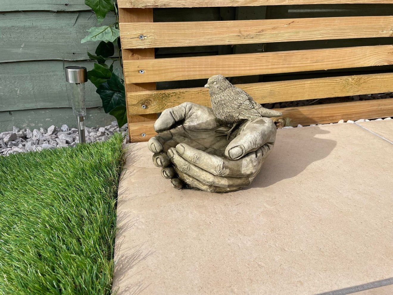 Bird in Hands Birdbath - Backyard Bliss