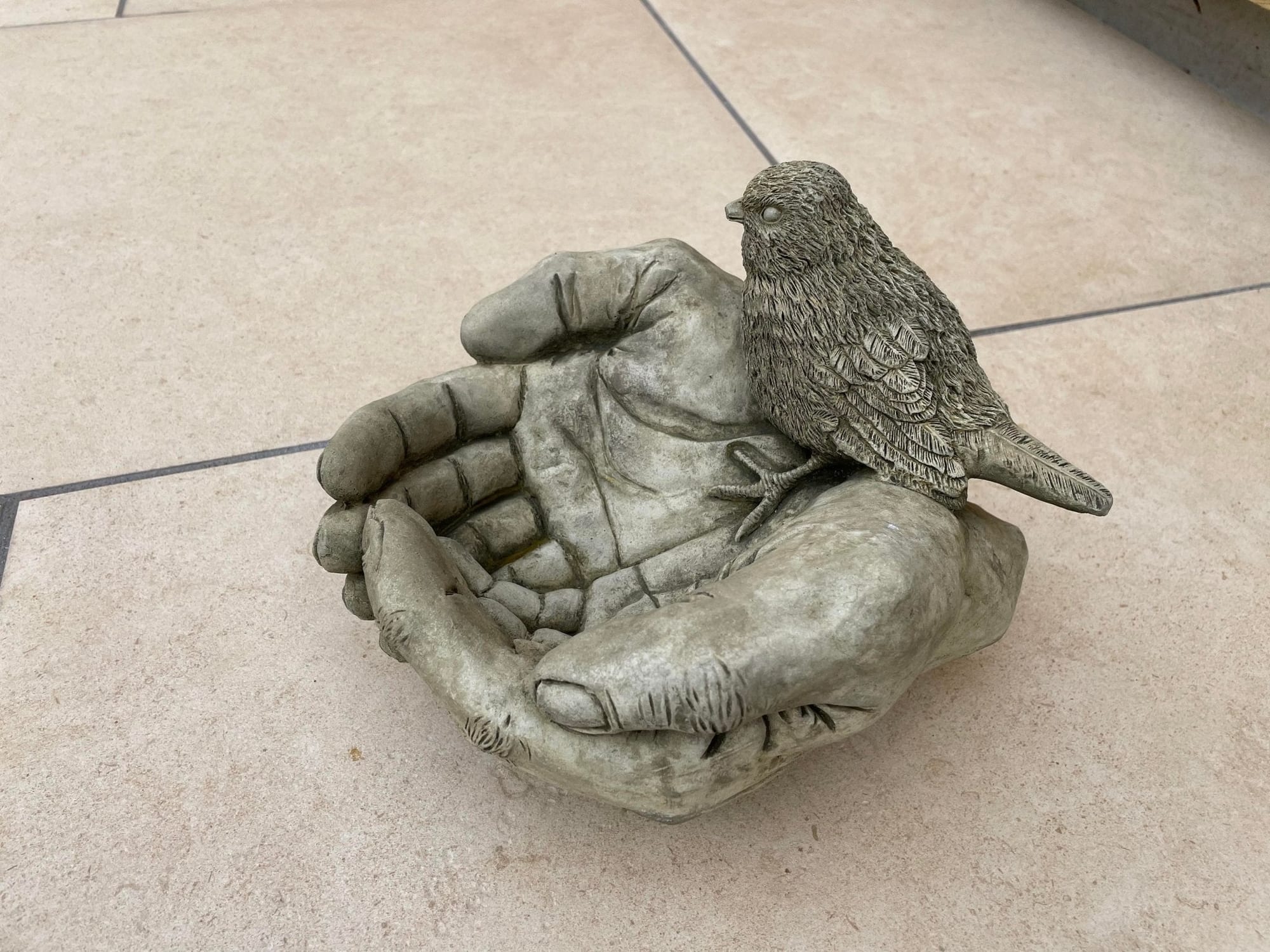 Bird in Hands Birdbath - Backyard Bliss