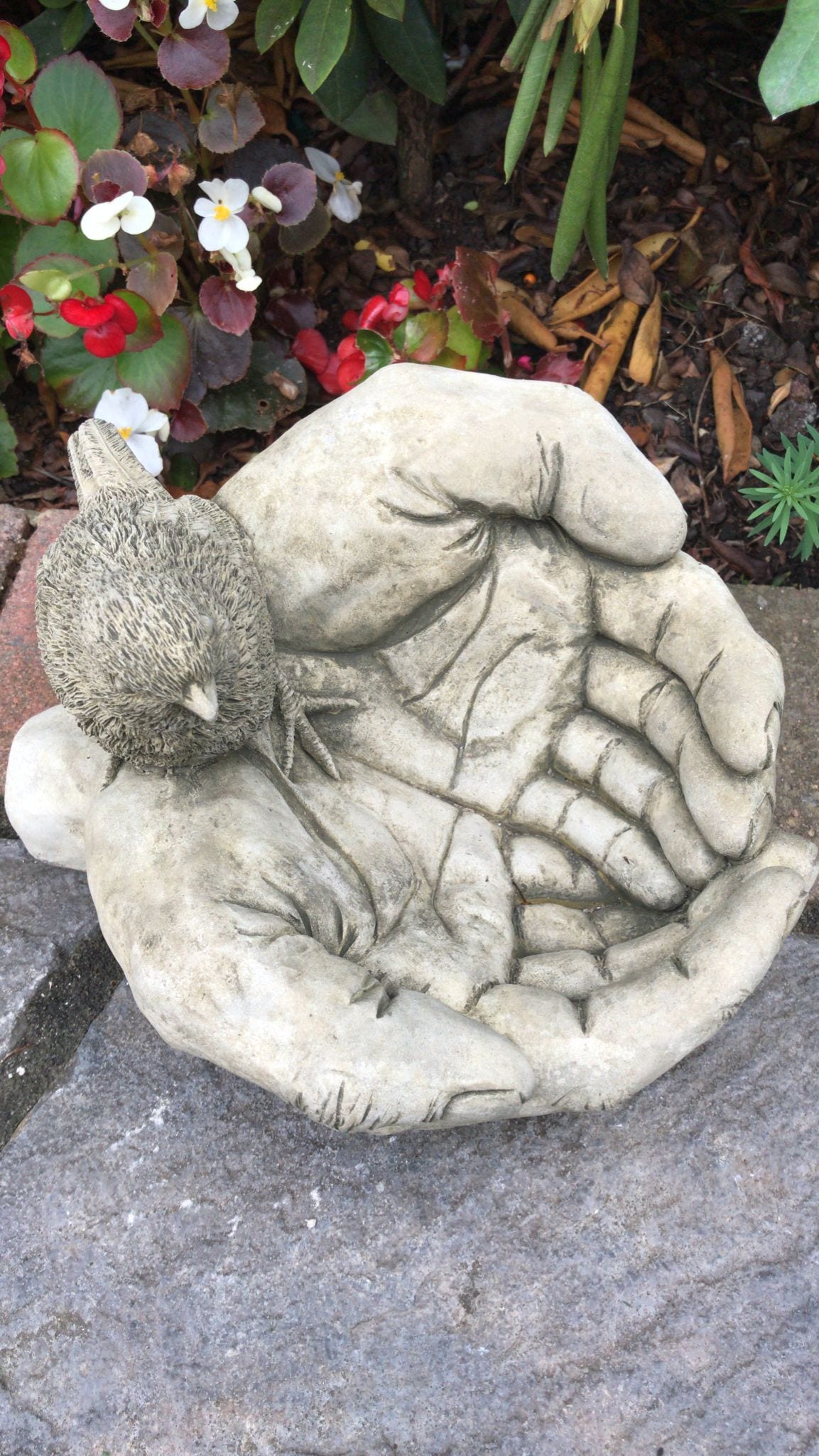 Bird in Hands Birdbath - Backyard Bliss