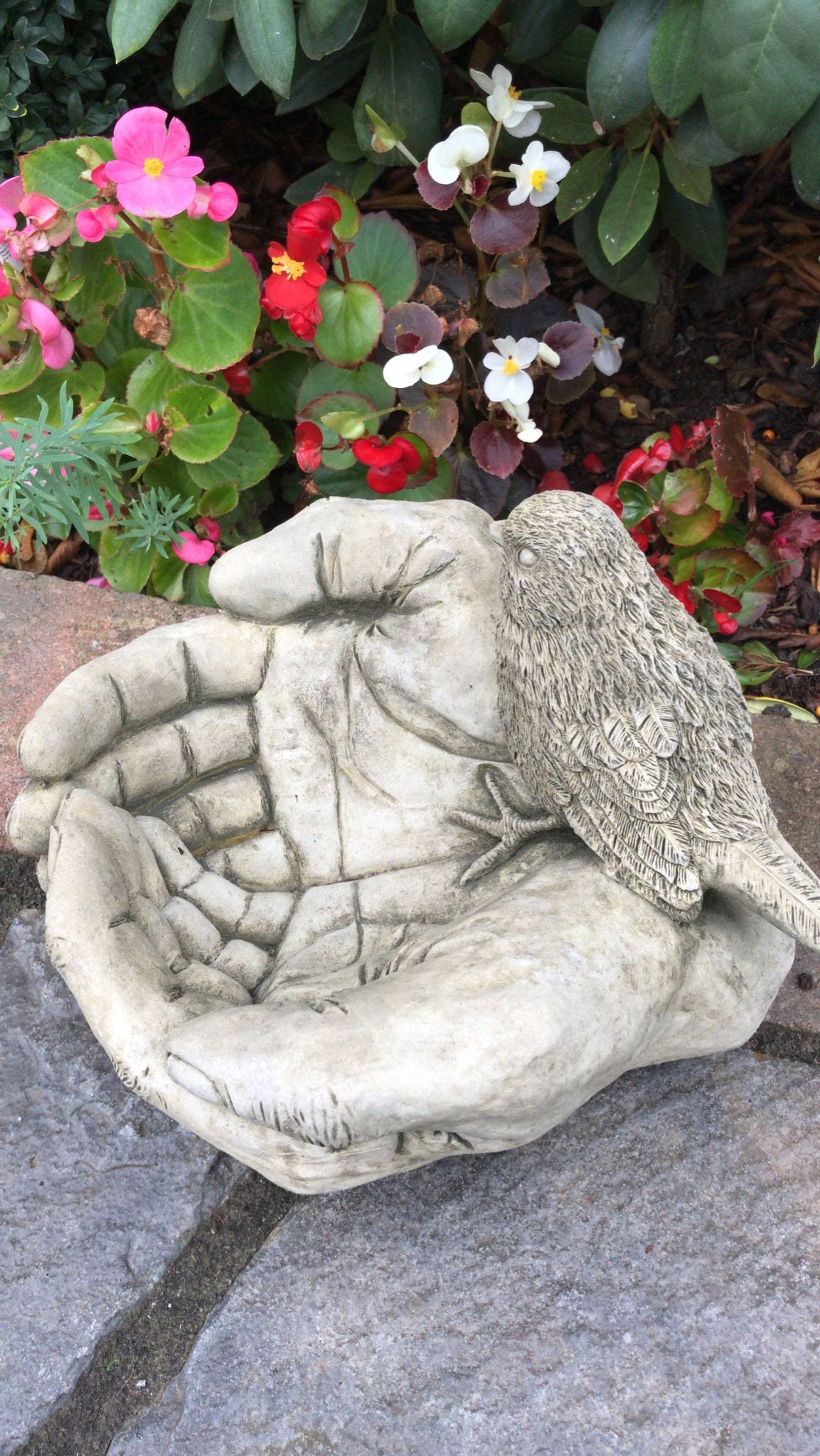 Bird in Hands Birdbath - Backyard Bliss