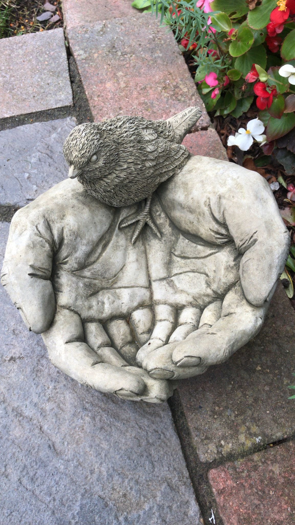 Bird in Hands Birdbath - Backyard Bliss