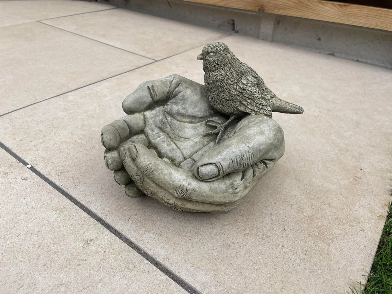 Bird in Hands Birdbath - Backyard Bliss