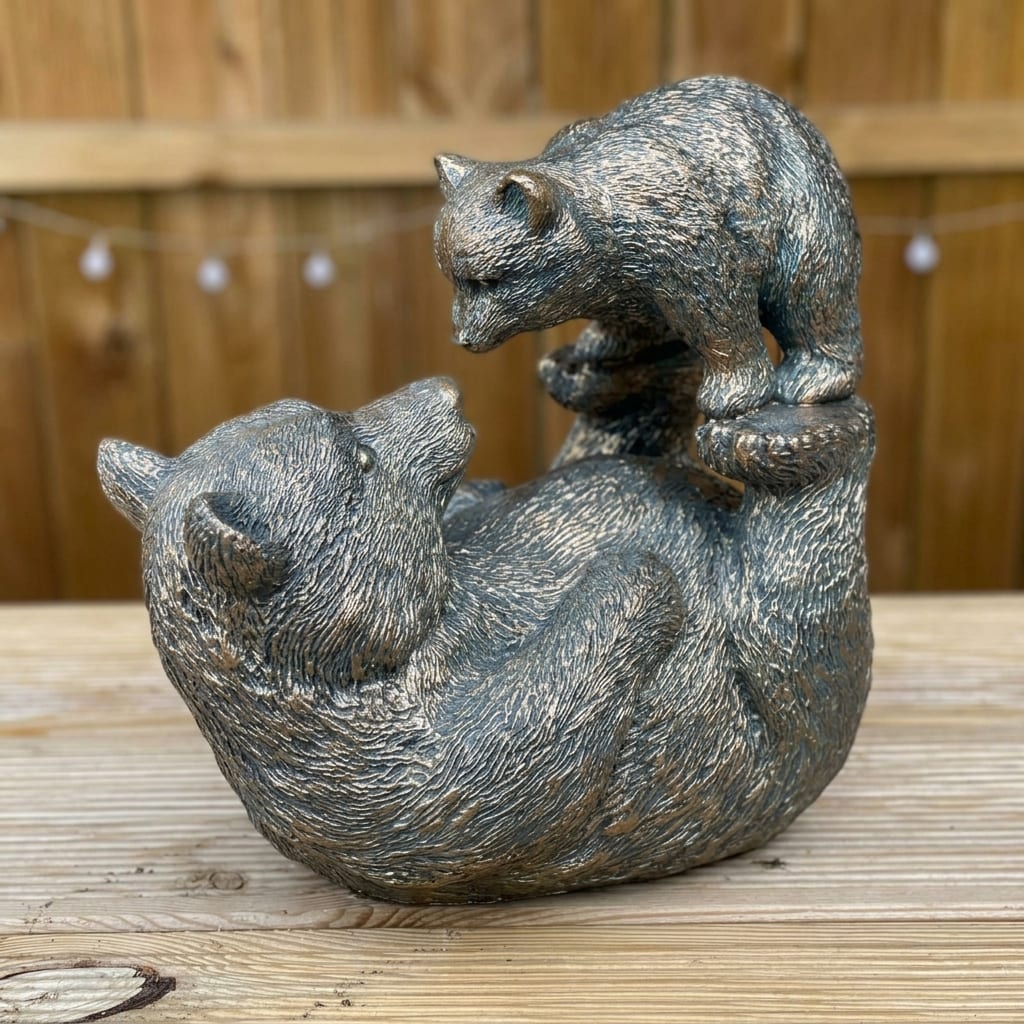 Bronze Bear w/Cub | Garden Statue