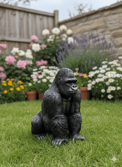 Bronze Finish Guardian Gorilla Garden Ornament - Backyard Bliss