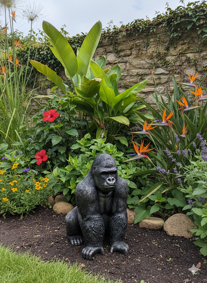 Bronze Finish Guardian Gorilla Garden Ornament - Backyard Bliss