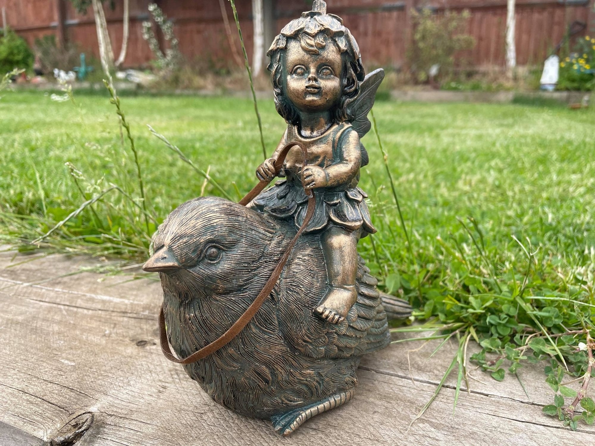 Fairy on Bird - Backyard Bliss