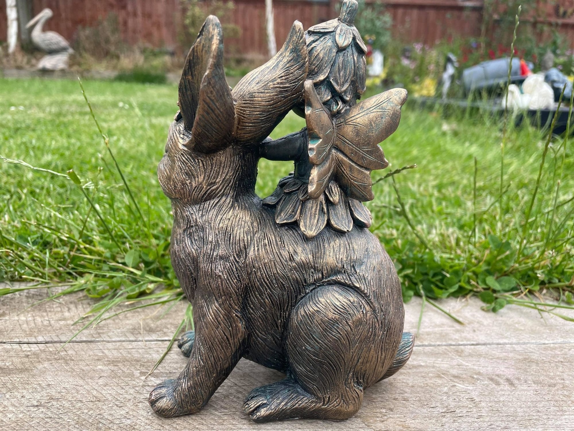 Fairy on Rabbit - Backyard Bliss