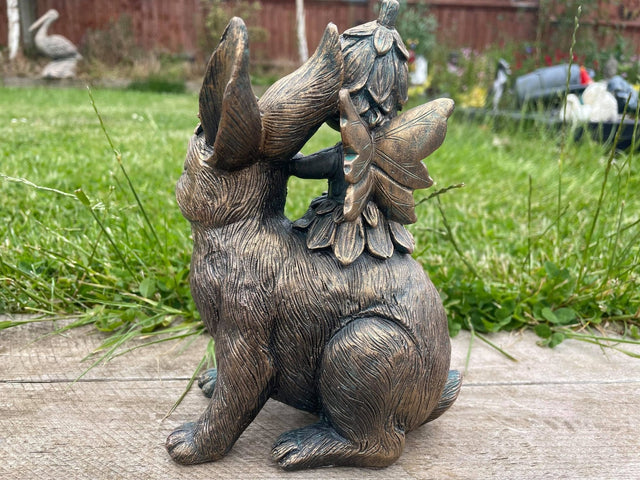 Fairy on Rabbit - Backyard Bliss