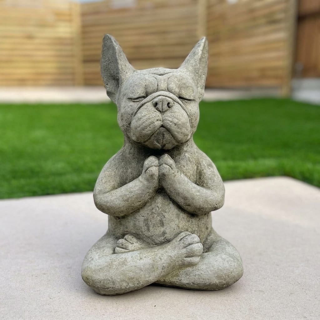 Frenchie Yoga Statue