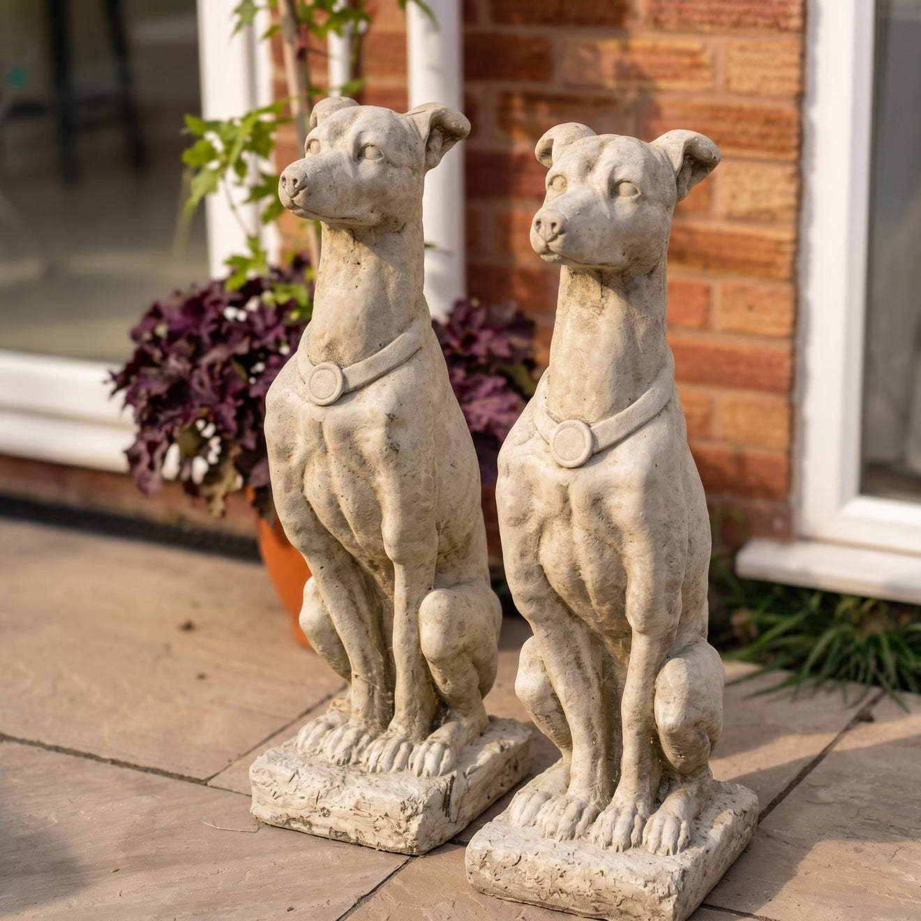 Greyhound Garden Statue Set