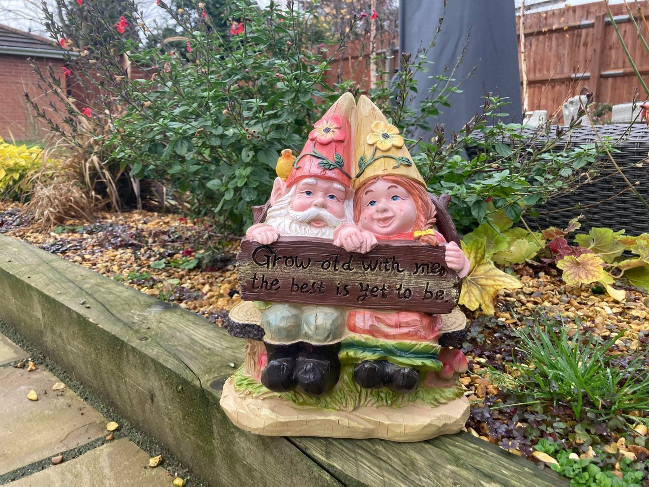 'Grow Old With Me' Gnome Couple - Backyard Bliss