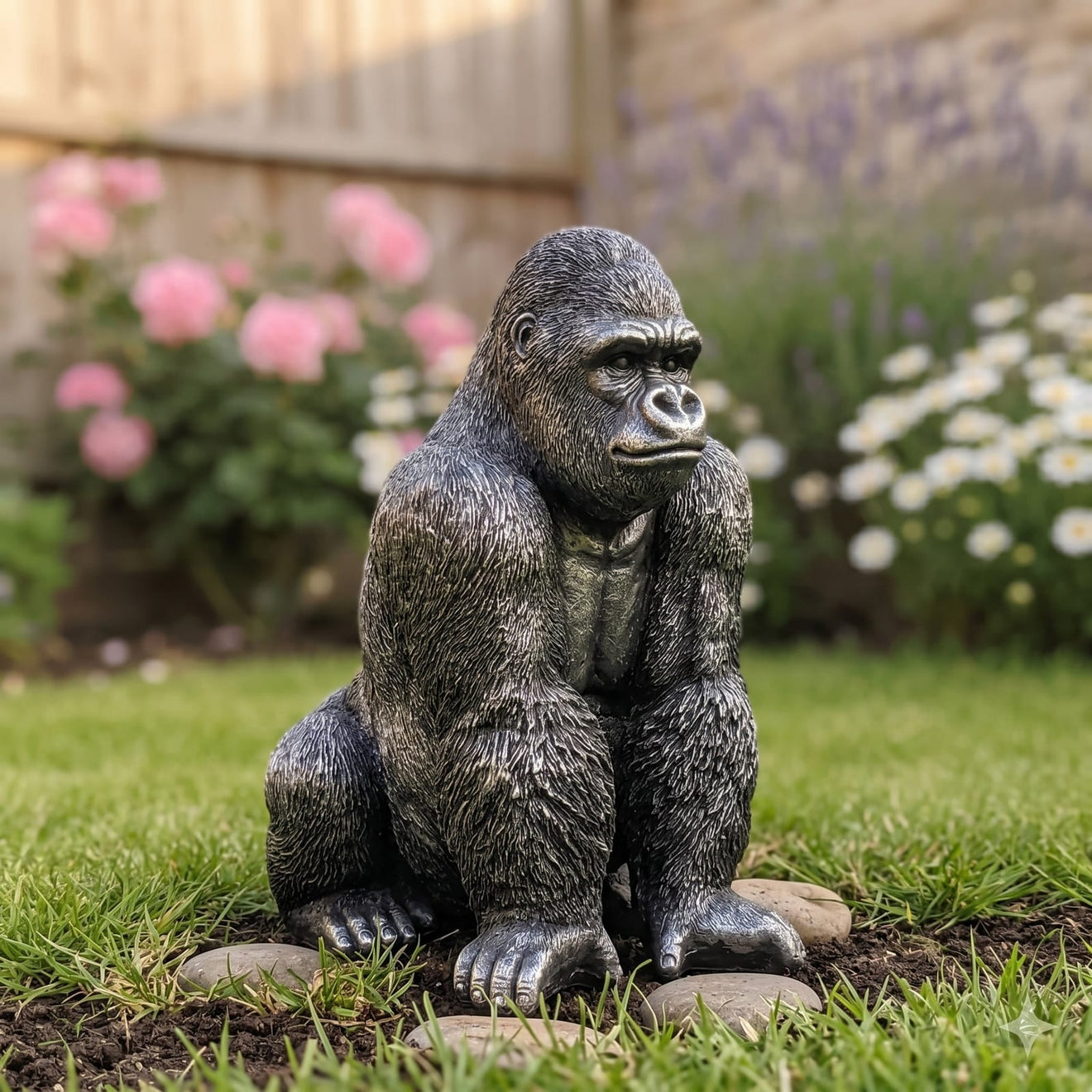 Bronze Finish Guardian Gorilla Garden Ornament
