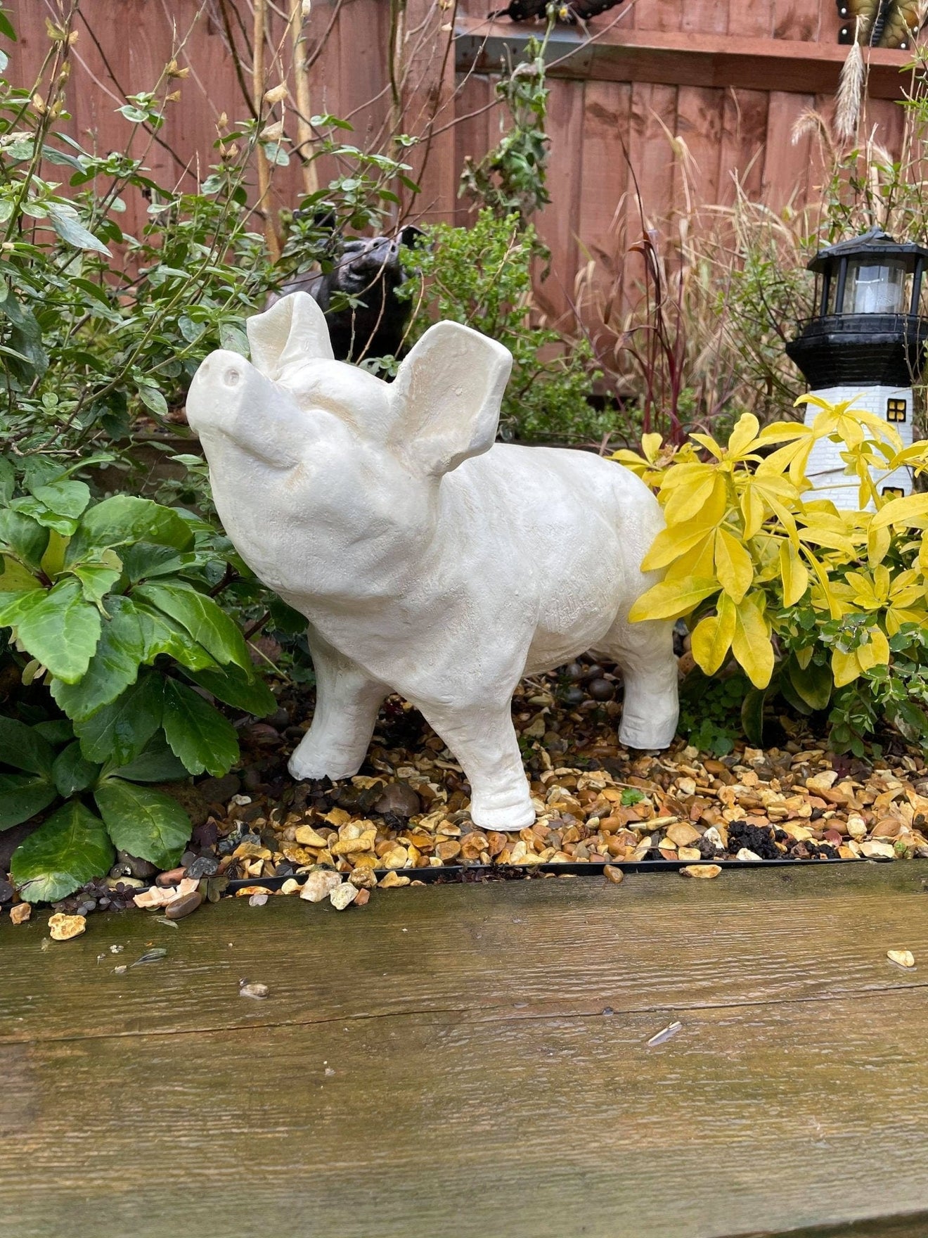Happy Pig - White - Backyard Bliss
