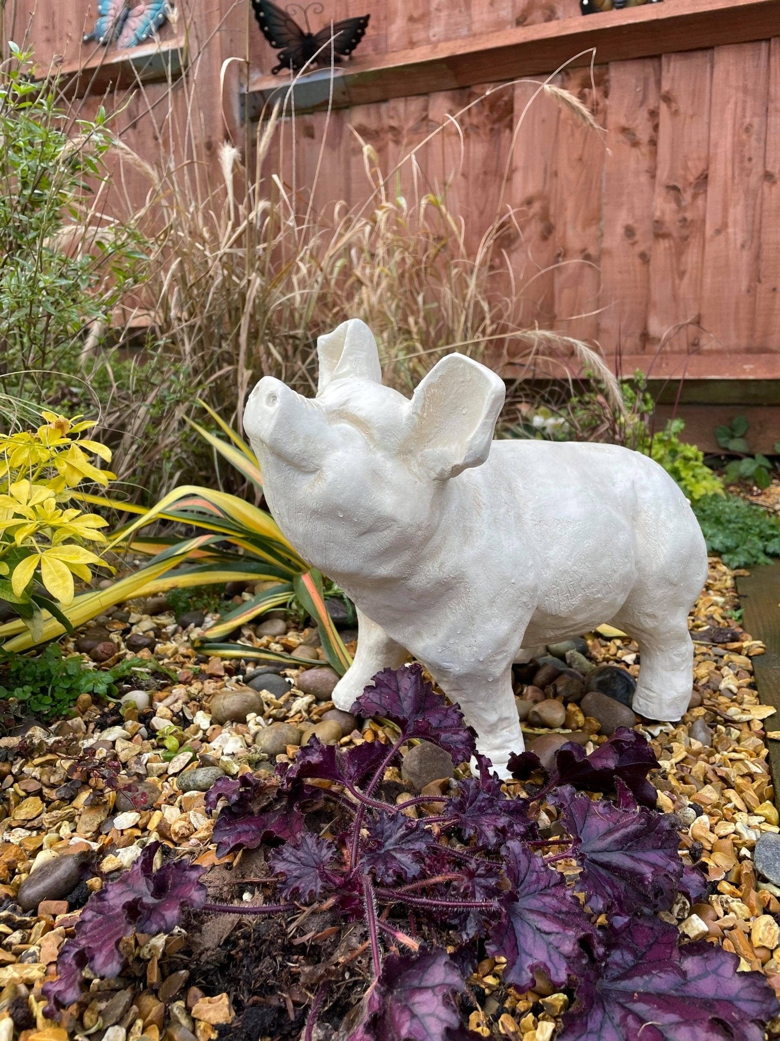 Happy Pig - White - Backyard Bliss