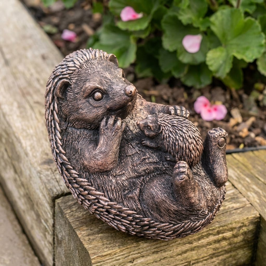 Hedgehog and Baby | Garden Statue
