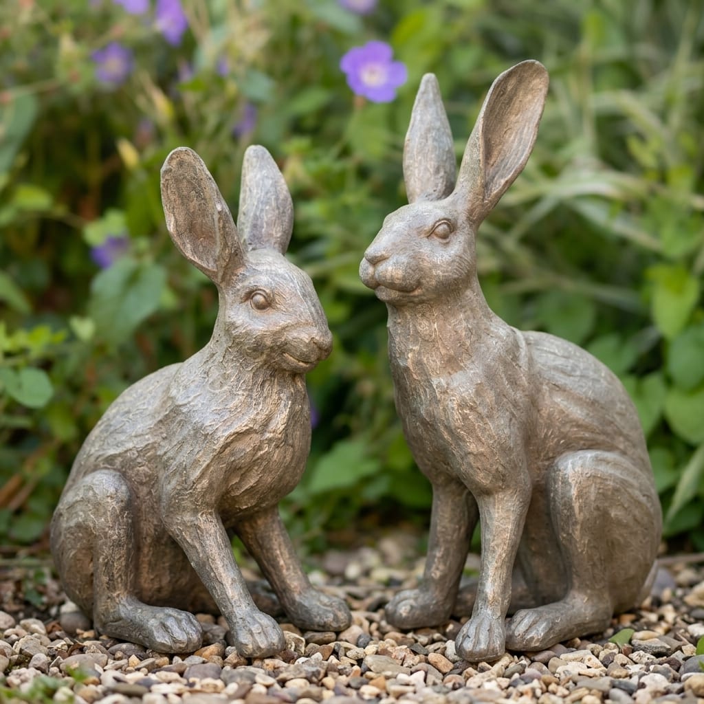 Henry & Harriet Hares | Garden Statue