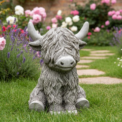 Highland Cow Stone Garden Statue