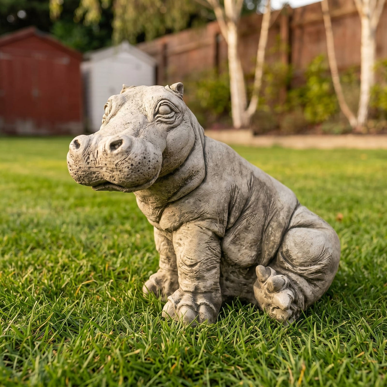 Hippo Statue Garden Ornament