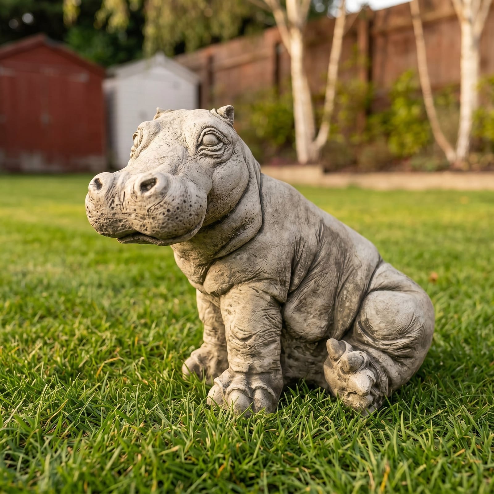 Hippo Statue Garden Ornament