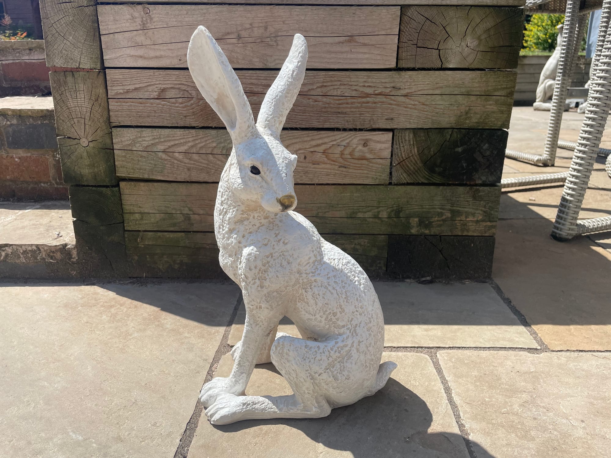 Large White March Hare | Garden Statue