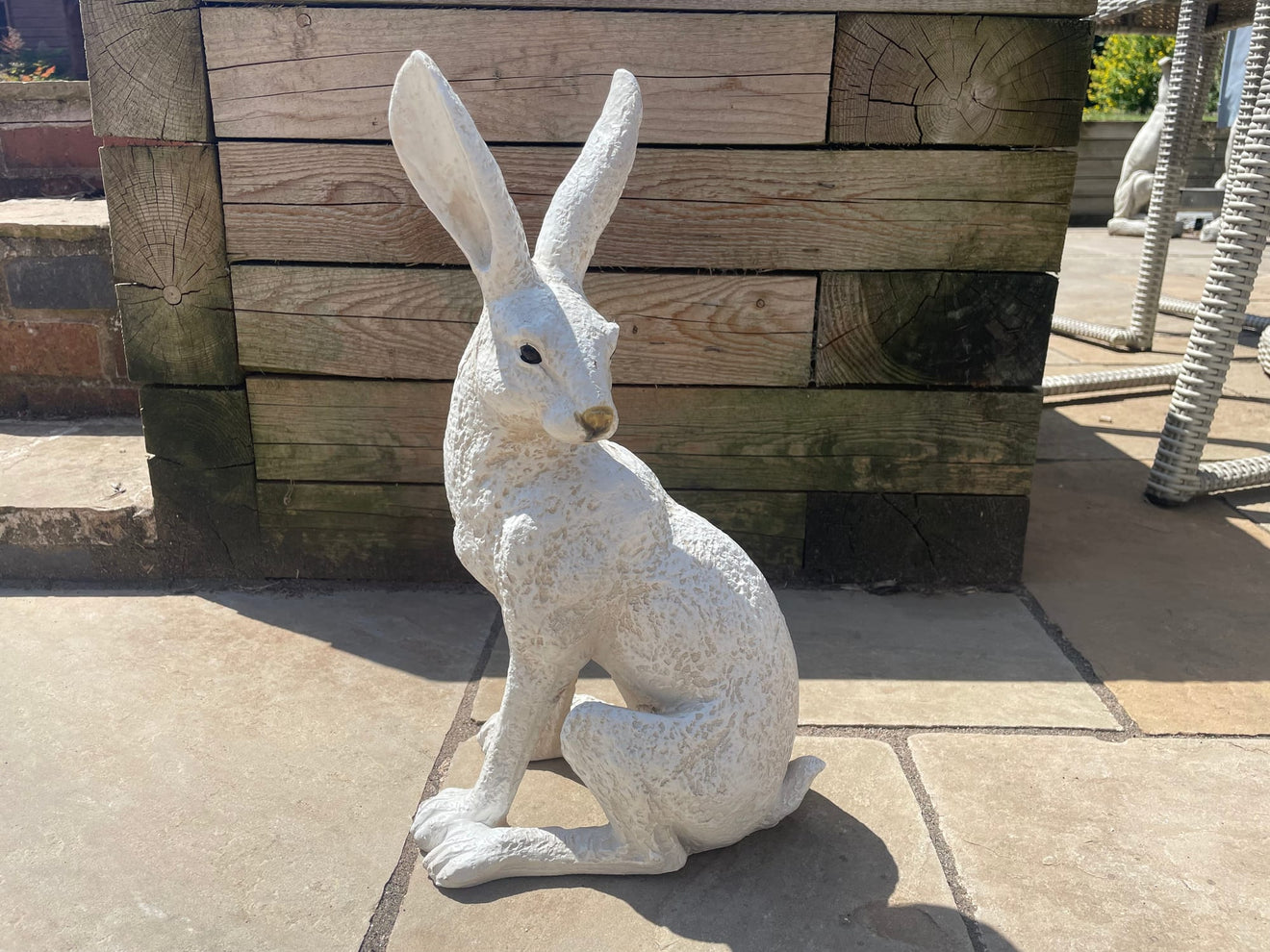 Large White March Hare | Garden Statue