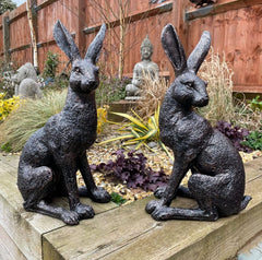 Large March Hares Ornament Set