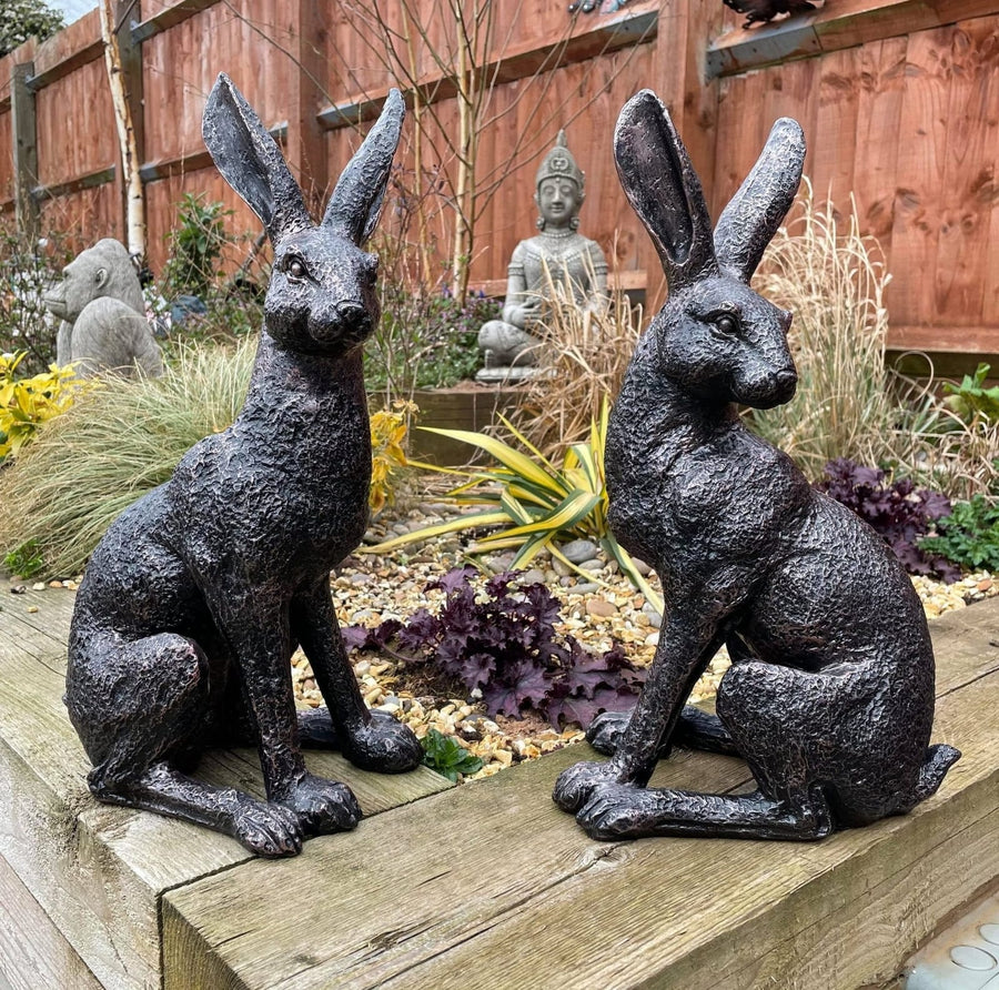 Large March Hares Ornament Set