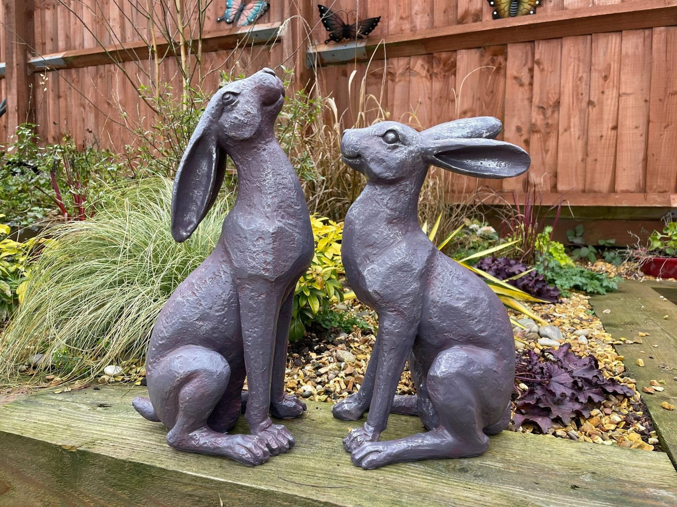 Large Moon - Gazing Hares - Brown - Backyard Bliss